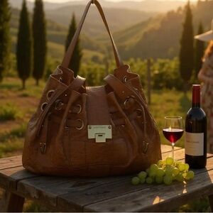 Jimmy Choo Ramona bag leather shoulder bag boho hobo textured leather hippie